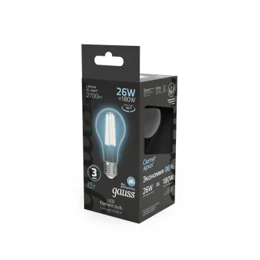 Лампа светодиодная Filament А70 26W 2700lm 4100К Е27 LED 1/10/40 | 102902226 | Gauss
