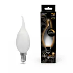 Лампа светодиодная Filament Свеча на ветру 9W 590lm 3000К Е14 milky диммируемая LED 1/10/50 | 104201109-D | Gauss
