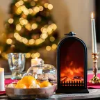 Светодиодный камин Фьюжн с эффектом живого огня 14,7x11,7x25 см, батарейки 2хС (не в комплекте) USB, черный | 511-039 | NEON-NIGHT