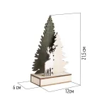 Деревянная фигурка с подсветкой  "Елочка с оленем" 12*6*21,5 см | 504-002 | NEON-NIGHT