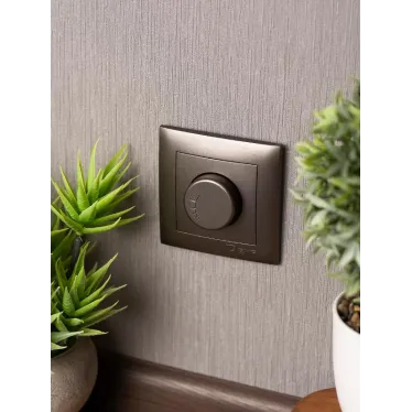 Валенсия лицевая панель светорегулятора 600W 220В графит