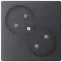 Розетка 2х2К без защитных шторок, графит