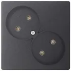 Розетка 2х2К без защитных шторок, графит