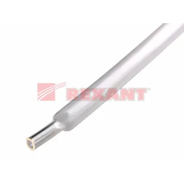 Термоусаживаемая трубка 5,0 2,5 мм, прозрачная, упаковка 50 шт. по 1 м, REXANT