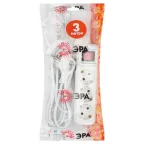 Удлинитель электрический с заземлением с выключателем 3 розетки 3 м ПВС 3x0,75мм2 10А UX-3es-3m ЭРА