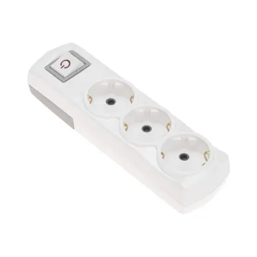 Колодка PREMIUM 3 гнезда, с/з, с выключателем, белый