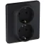 Розетка двойная с заземлением x 2К+З немецкий стандарт 16А 250В~ INSPIRIA антрацит