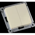 MASTER Выключатель двухклавишный скрытой установки, в рамку, слоновая кость