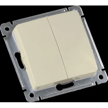 MASTER Выключатель двухклавишный скрытой установки, в рамку, слоновая кость