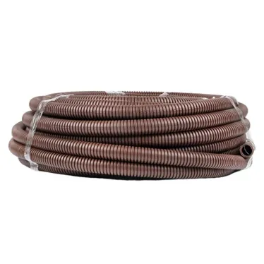 Труба гофрированная ПВХ с зондом под темное дерево d25мм (25м) Plast PROxima