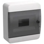 Корпус пластиковый навесной на 8 модулей ЩРН-П-8 IP41 TEKFOR черная прозрачная дверь