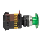 Кнопка AELA-22 Грибок зеленая с подсветкой NO+NC 2
