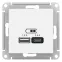 РОЗЕТКА USB ATLASDESIGN A+С, 5В/2,4 А, 2х5В/1,2 А, механизм, БЕЛЫЙ