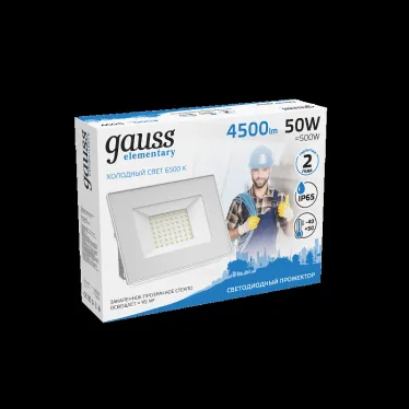Прожектор светодиодный ДО 50 Вт 4500 лм 6500К AC 220В IP65 162х174х161мм Elementary G2 Gauss