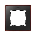 Рамка 1 пост красный/графит