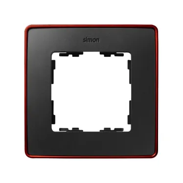 Рамка 1 пост красный/графит