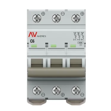 Выключатель автоматический AV-6 DC 3P 6A (C) 6kA AVERES