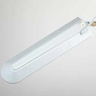 Светильник настольный с лампой PL на струбцине и с основанием белый NL-202-G23-11W-W