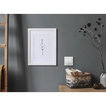 VALENA Выключатель двухклавишный в рамку белый