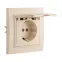 Розетка одноместная СП с заземлением Минск с крышкой 16А бежевая с защитными шторками