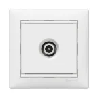 VALENA Розетка телевизионная TV проходная 14дБ в рамку белая