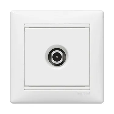 VALENA Розетка телевизионная TV проходная 14дБ в рамку белая