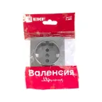 Валенсия лицевая панель розетки 1-местной с/з 16А графит с защ. штор.