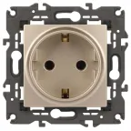 Розетка 2P+E Schuko, 16А-250В, Эра Elegance, шампань, 14-2101-04