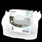 Светильник светодиодный ДБП 12 Вт 940 лм 4000К AC 220В Белый IP65 круг D140х48мм Пластик ЖКХ Elementary Gauss