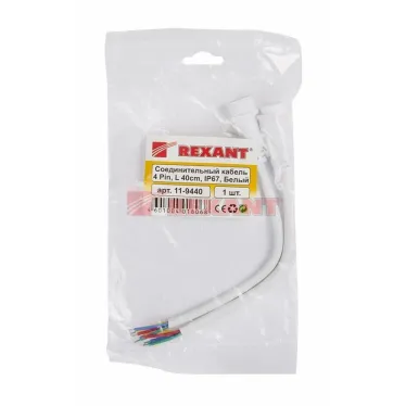 Соединительный кабель (4pin) герметичный (IP67) 4х0.75кв мм белый, REXANT
