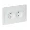FORTE@PIANO Розетка 2-местная без заземления без защитных шторок безвинтовое крепление 10А FP226 белый IEK