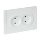 FORTE@PIANO Розетка 2-местная без заземления без защитных шторок безвинтовое крепление 10А FP226 белый IEK