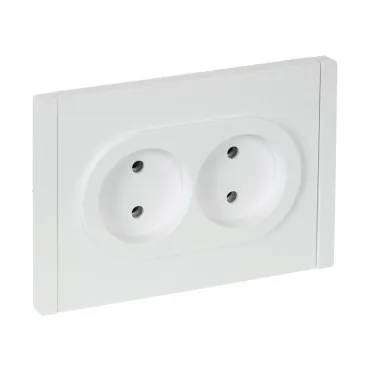 FORTE@PIANO Розетка 2-местная без заземления без защитных шторок безвинтовое крепление 10А FP226 белый IEK