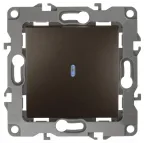 Выключатель с подсветкой, 10АХ-250В, Эра12, бронза,12-1102-13