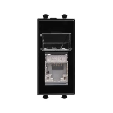 Avanti Компьютерная розетка Черный квадрат RJ-45 модульная, кат. 6 экран, 1 мод