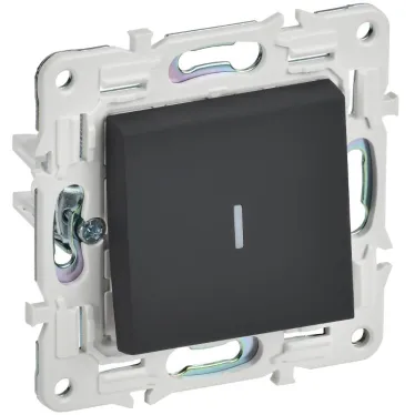 SKANDY Выключатель 1-клавишный с индикацией 10А SK-V07G графит IEK