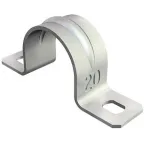 Крепежная скоба металлическая двухлапковая 16 мм