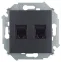 Розетка для передачи данных 2xRJ45 Cat.5e UTP (AMP) цвета графит S15