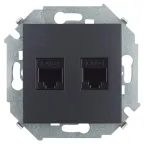 Розетка для передачи данных 2xRJ45 Cat.5e UTP (AMP) цвета графит S15