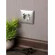 Валенсия лицевая панель розетки 1-местной с/з 16А сталь с защ. штор. с 2 USB 2,1А
