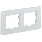 BRITE Рамка 2 поста РУ-2-2-Бр стекло белый RE IEK