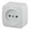 Розетка 2P, 16A-250В, ОУ, Polo, белый, 3-201-01