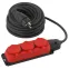 Удлинитель силовой UK-3e-3x1,5-10m-IP44(KG) с заземлением 3 розетки каучук 10м КГ 3х1,5мм2 IP44