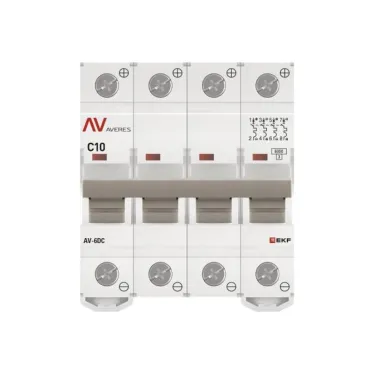 Выключатель автоматический AV-6 DC 4P 10A (C) 6kA AVERES