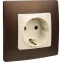 ETIKA Розетка с заземлением со шторками слоновая кость