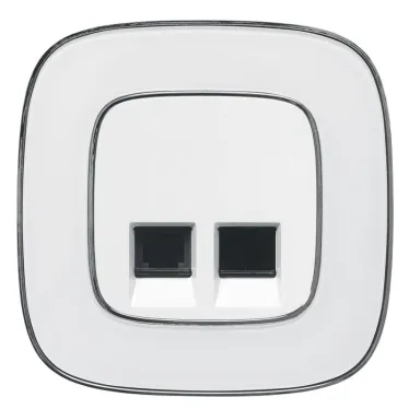 Valena ALLURE Лицевая панель для двойных телефонных/информационных розеток Слоновая кость