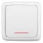 Выключатель одноклавишный наружный с изоляционной пластиной с индикацией белый 16А