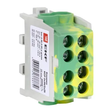 Клемма распределительная КСР с двойным винтом 2x35/2x25 желто-зеленая PROxima