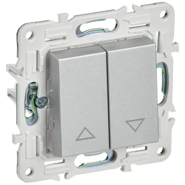 SKANDY Выключатель жалюзи 10А SK-V12S серебряный IEK