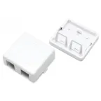 Корпус настенной розетки для установки 2-х вставок типа Keystone Jack